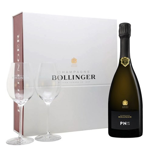 Bollinger PN Champagne 75cl And 2 Branded Flutes Gift set